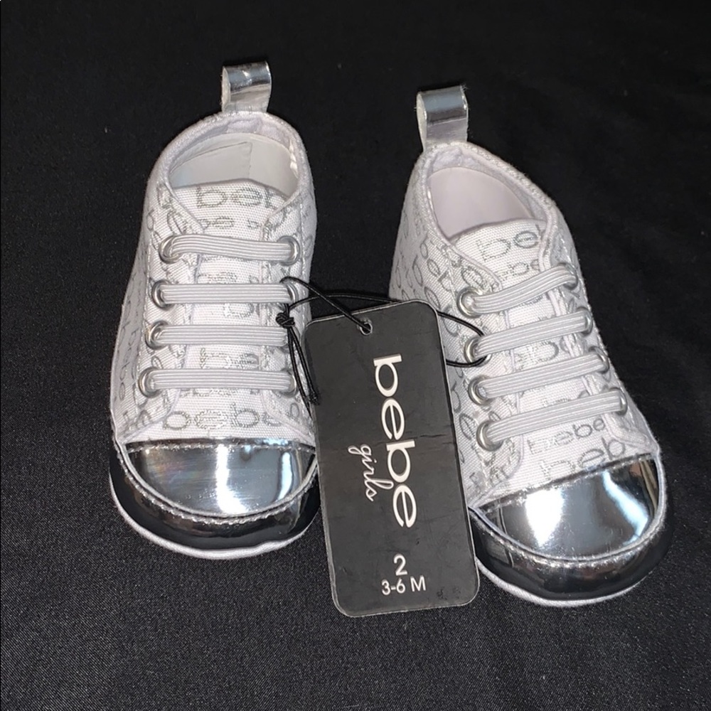 Silver & White BeBe Shoes